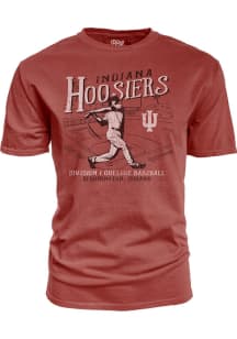 Indiana Hoosiers Big Ten Baseball Short Sleeve T Shirt - Crimson