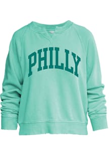 Philadelphia Womens Green Wordmark Crew Sweatshirt