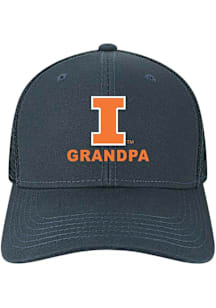 Illinois Fighting Illini Grandpa Mid Pro Trucker Adjustable Hat - Navy Blue