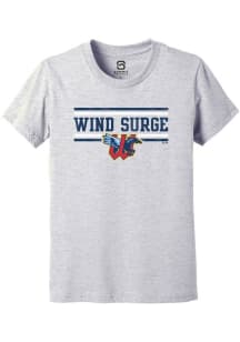 Summit Sportswear Wichita Wind Surge Youth Grey Double Bars Short Sleeve T-Shirt