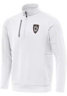Antigua Orange County SC Mens White Generation Long Sleeve Qtr Zip Pullover