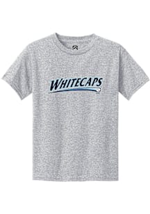 Summit Sportswear West Michigan Whitecaps Youth Grey Alt Logo Wordmark Short Sleeve T-Shirt