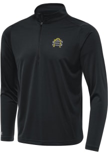 Antigua San Antonio Brahmas Mens Dark Grey Alternate Tribute Long Sleeve Qtr Zip Pullover