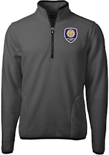 Cutter and Buck Orlando City SC Mens Graphite Cascade Sherpa Long Sleeve Qtr Zip Pullover