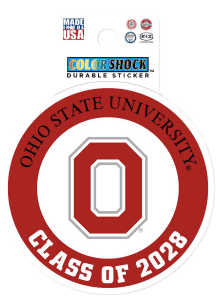 Red Ohio State Buckeyes Class of 2028 Durable Stickers