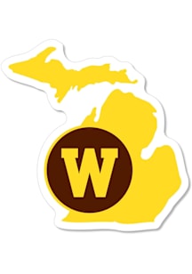 Brown Western Michigan Broncos 2&quot; State Outline Dizzler Stickers