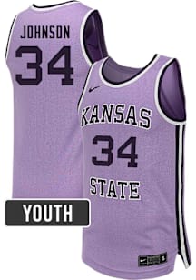 Youth K-State Wildcats Lavender Nike NIL Name And Number Basketball Jersey Jersey
