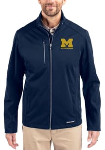 Mens Michigan Wolverines Blue Cutter and Buck Letterwinners M Club Evoke Light Weight Jacket