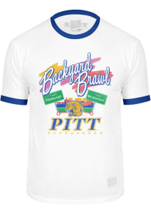 Pitt Panthers White Original Retro Brand Backyard Brawl Ringer Short Sleeve Fashion T Shirt