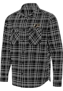 Mens Purdue Boilermakers Black Antigua Private Long Sleeve Dress Shirt