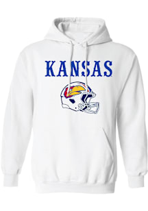 Kansas Jayhawks Mens White Football Football Warhawk Long Sleeve Hoodie