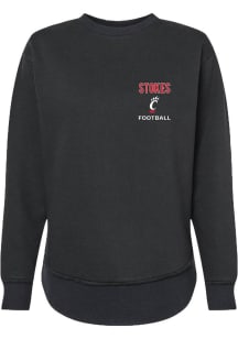 Kye Stokes Rally Womens Black Cincinnati Bearcats NIL Embroidered Crew Sweatshirt