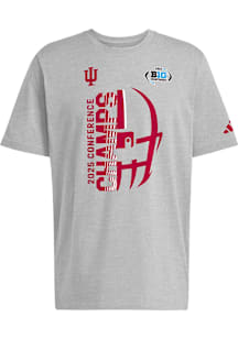 Adidas Indiana Hoosiers Grey Big Ten Football Champions Short Sleeve T Shirt