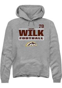 Jacob Wilk Western Michigan Broncos Mens Grey Football NIL Stacked Box Player Hood