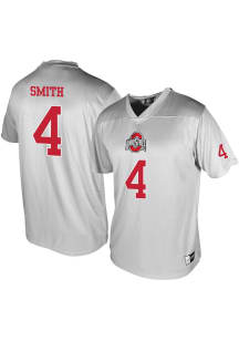Jeremiah Smith Genuine Collective Mens Grey Ohio State Buckeyes NIL Player Name and Number Footbal..
