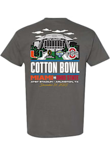 Something Inked Ohio State Buckeyes Charcoal 2025 Cotton Bowl vs. Miami Stadium Short Sleeve T Shi..
