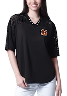 Cincinnati Bengals Womens Key Plan Fashion Football Jersey - Black