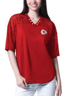 Kansas City Chiefs Womens Key Plan Fashion Football Jersey - Red