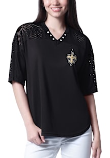 New Orleans Saints Womens Key Plan Fashion Football Jersey - Black