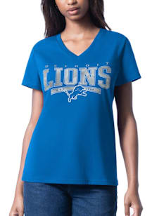 Detroit Lions Womens Blue Cheer Dance Short Sleeve T-Shirt