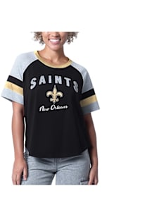 New Orleans Saints Womens Black Pinch Hitter Short Sleeve T-Shirt