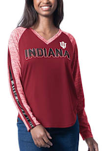 Indiana Hoosiers Womens Crimson Top Dog LS Tee