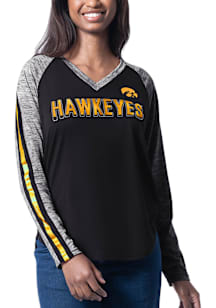 Iowa Hawkeyes Womens Black Top Dog LS Tee
