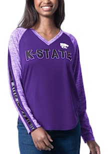 Womens Purple K-State Wildcats Top Dog LS Tee