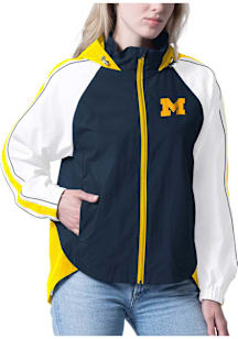 Womens Blue Michigan Wolverines Gold Training Light Weight Jacket