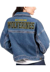 Michigan Wolverines Womens Blue Pit Stop Light Weight Jacket