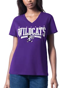 K-State Wildcats Womens Purple Cheer Dance Short Sleeve T-Shirt