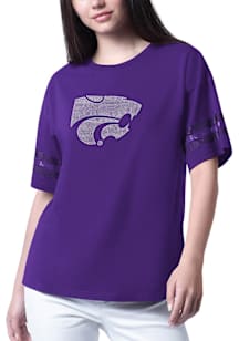 K-State Wildcats Womens Purple Fan Catch Short Sleeve T-Shirt