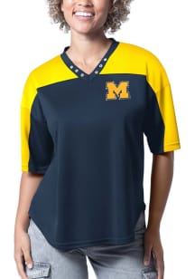 Womens Blue Michigan Wolverines Key Plan II Jersey Fashion Football