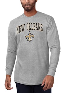 Starter New Orleans Saints Grey Arch Name Long Sleeve T Shirt