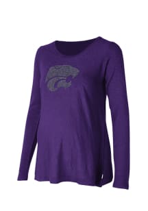K-State Wildcats Womens Purple Bright Lights LS Tee