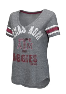 Texas A&amp;M Aggies Womens Grey Any Sunday V-Neck T-Shirt