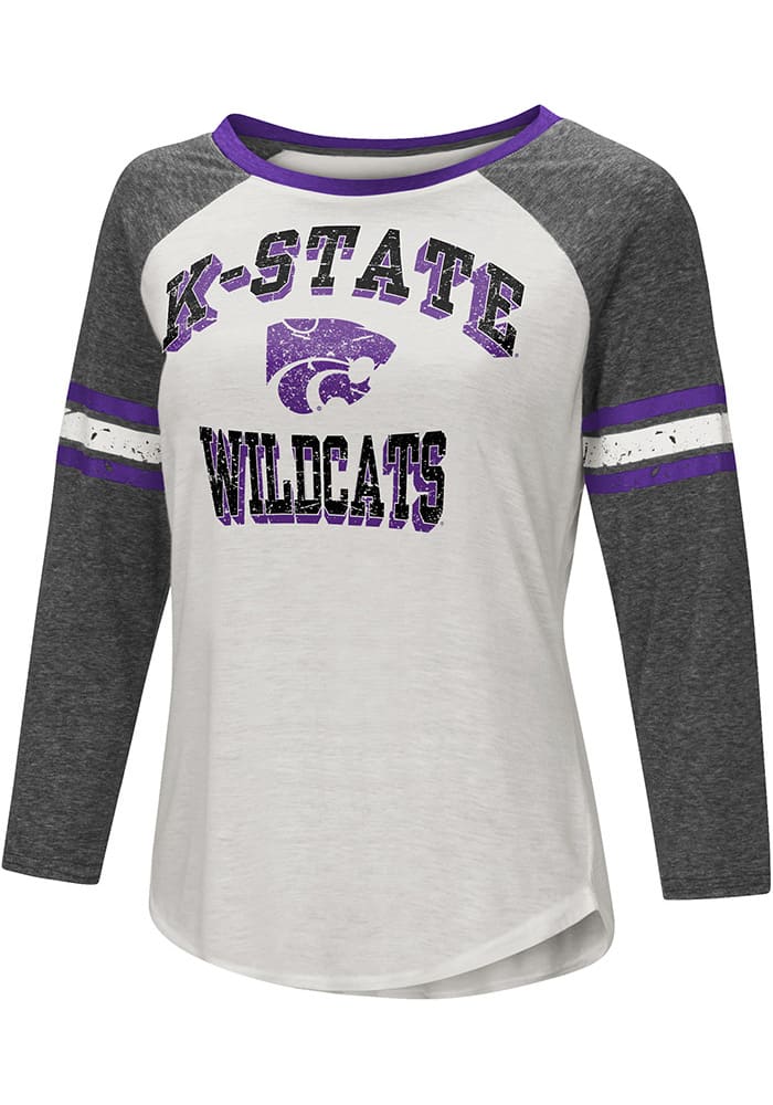 K-State Wildcats Wildcats White Backfield Long Sleeve LS Tee