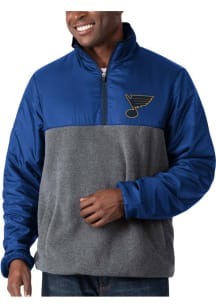 St Louis Blues Mens Blue Advance Long Sleeve 1/4 Zip Pullover