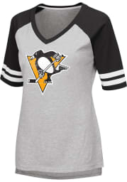 Pittsburgh Penguins Womens Black Goal Line Short Sleeve T-Shirt