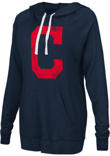 Cleveland Indians Womens Navy Blue Pre-Game Hooded Sweatshirt