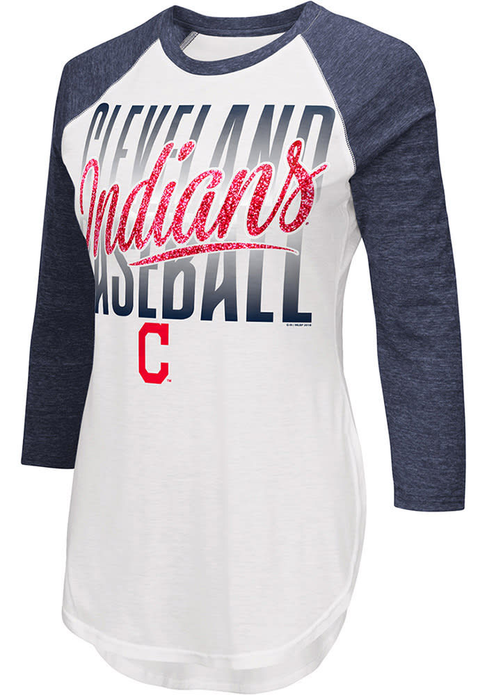 Cleveland Indians Womens White Tailgate LS Tee