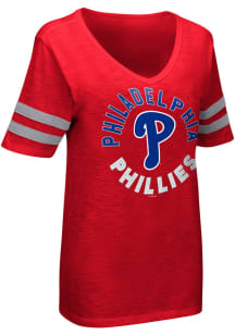 Philadelphia Phillies Womens Red Triple Short Sleeve T-Shirt