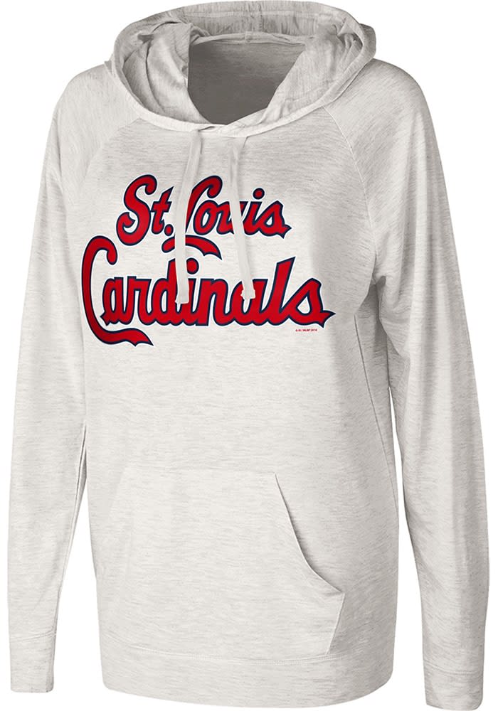 St Louis Cardinals Womens Red Slub Half Zip Hooded Sweatshirt