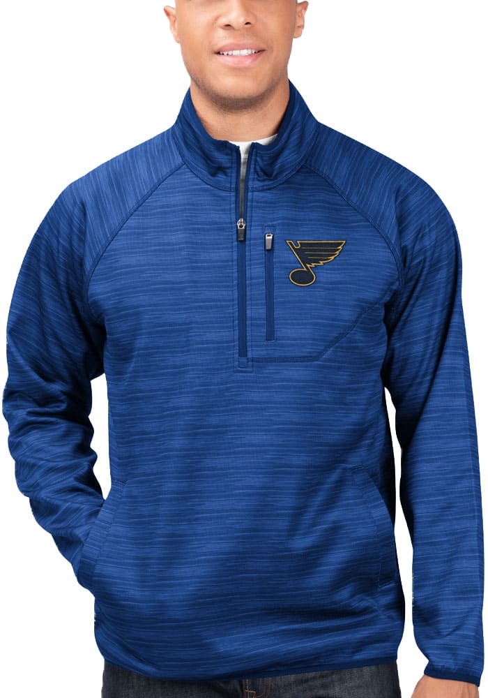 St Louis Blues Mens Blue Iconic Clutch Long Sleeve 1/4 Zip