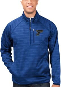 St Louis Blues Mens Blue Power Play Long Sleeve 1/4 Zip Pullover
