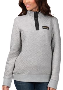 Pittsburgh Penguins Womens Grey First Hit 1/4 Zip Pullover