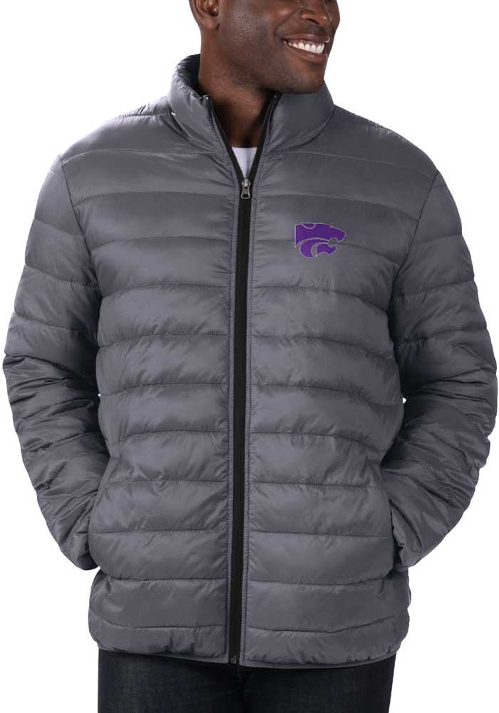 K-State Wildcats Mens Charcoal Yard Line Heavyweight Jacket