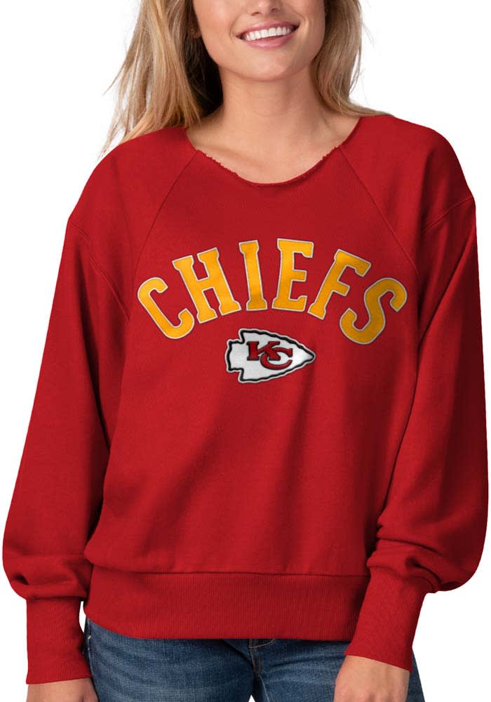 Kansas City Chiefs Womens Black Julie Comfy Cord Crew Sweatshirt