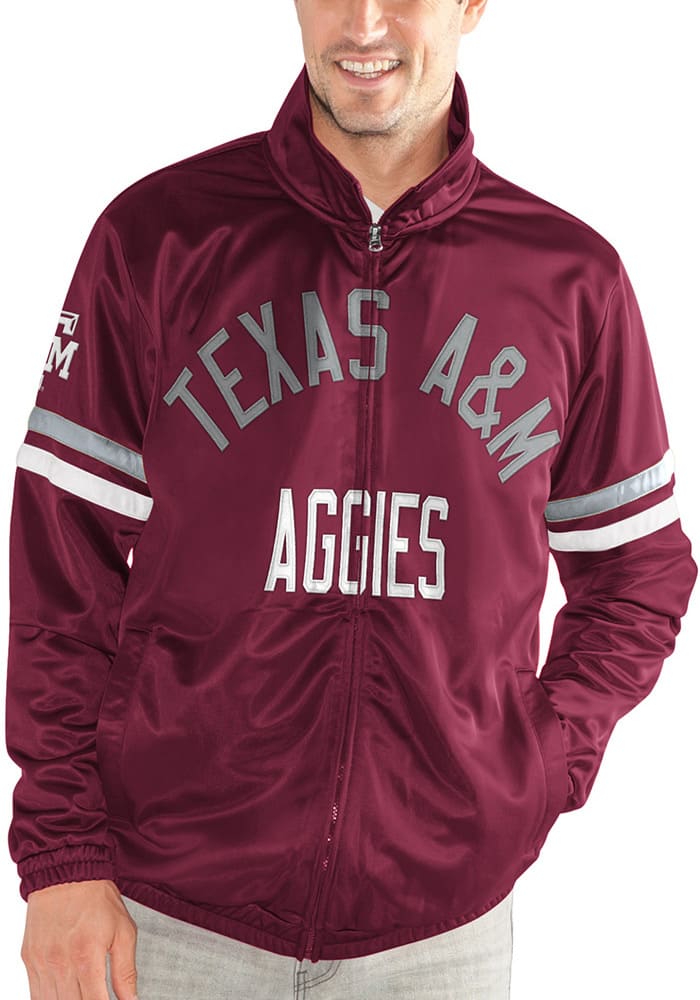 Texas A&M Aggies Mens Maroon Veteran Track Jacket
