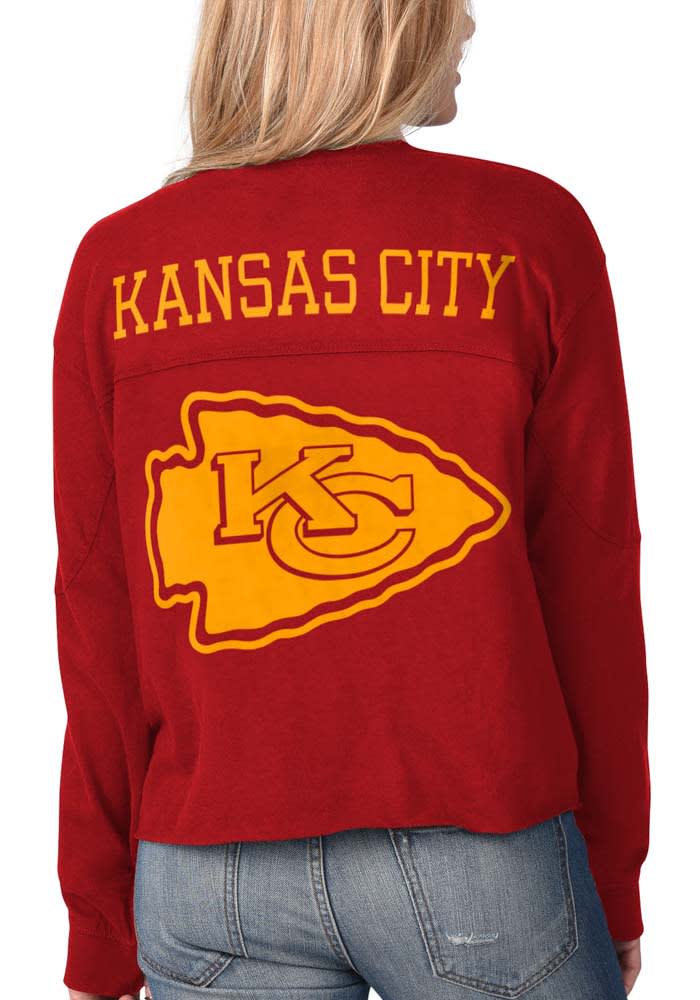 Women's Chiefs Long Sleeve Loose Knit Crop